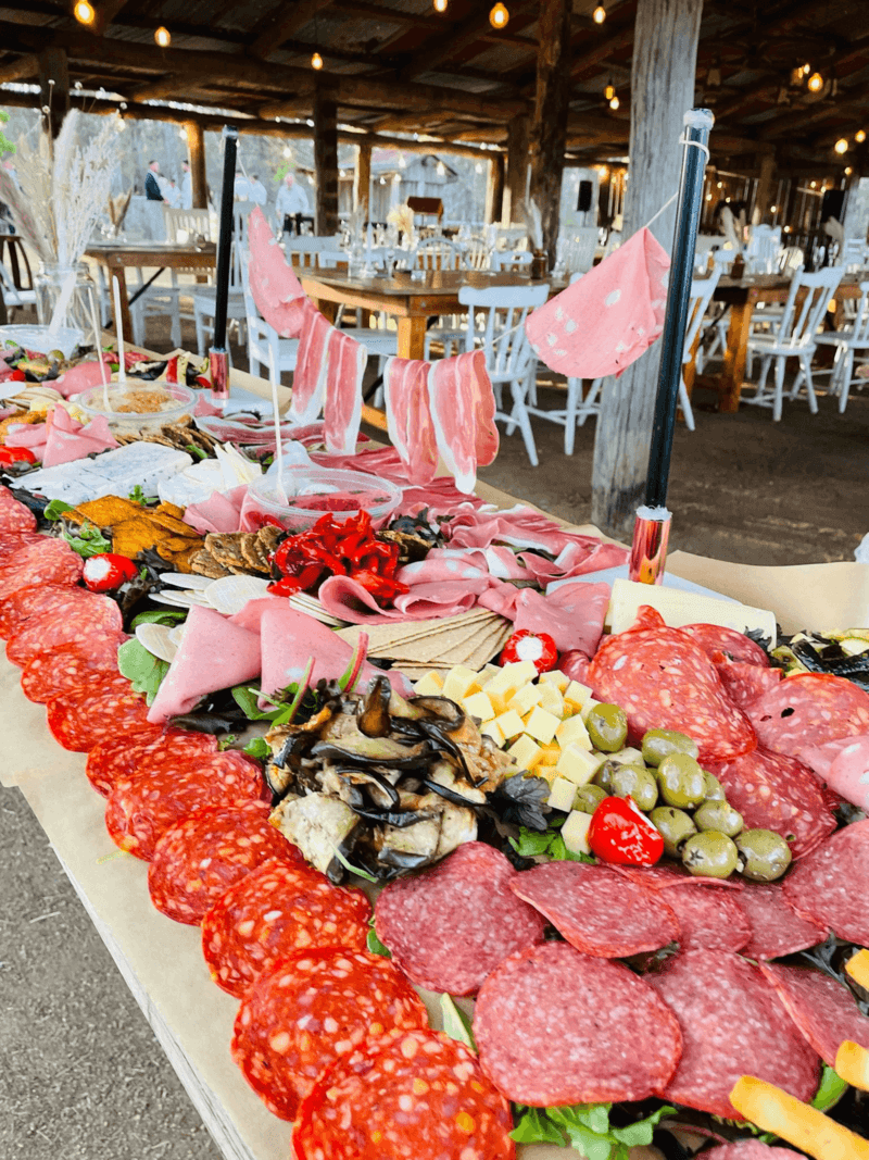 Woodfired pizza catering at a wedding